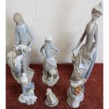 Group of six Lladro figures