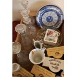 Selection of various Ringtons ceramics, decanters, etc in one box