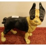 Cast metal figure of a French bulldog (height 26cm)