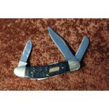 Three bladed Coleman pocket knife with two piece lambs foot grips