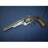 Scarce Smith and Wesson Russian model obsolete caliber six shot revolver, with 7 inch barrel with