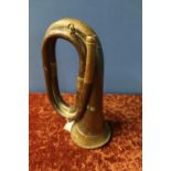 19th C scarce copper and brass American military bugle engraved E. G. Wright & Co Boston (lacking