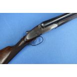 12 bore side by side side-plated shotgun by G E Lewis & Son with 30 inch barrels and 14 1/4 inch