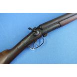 W Moore & Co 12 bore side by side hammer gun with side lever opening, serial no. NVN (RFD only)