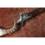 Eastern flintlock Blunderbuss with 23 inch barrel with large flared muzzle and engraved detail,