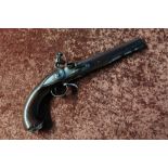 Silver mounted flintlock pistol by Griffin & Tow, circa 1770, with 8 inch barrel stamped with