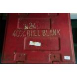 Military red painted ammo tin for 40MM Guns Bull Blank