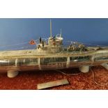 Scale model cut away sectioned model of a WWII German U-boat
