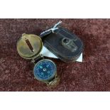 WWI Officers Stanley army issue compass with case