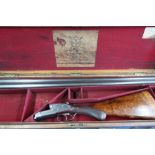 Cased T Horsley & Son 12 bore side by side side-lock ejector shotgun with 30 inch barrels, choke CYC