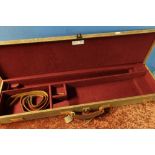 Canvas and leather trimmed Brady gun case with fitted baize lined interior, to fit 28 inch barrels