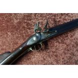 British military flintlock Brown Bess type musket with 39 inch barrel with brass mounts and butt