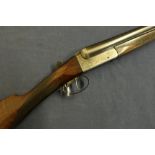 Linsley Brothers 12 bore side by side ejector shotgun with 28 inch barrels, choke CYC & 1/4, 15 inch