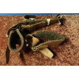 Two single point leather target rifle slings