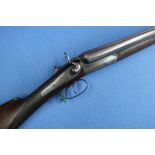 F. Brebner 12 bore side by side hammer hammer gun, serial no. 1344 (RFD only)