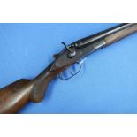 M. G. Stahl 16 bore side by side hammer gun with 29 1/2 inch barrels, 14 inch pistol grip stock,