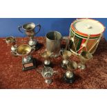 Royal Inniskillen Dragoon Guards Ice Bucket and a selection of various plated military trophy