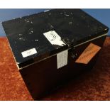 Six sectional black powder storage box with lockable lid