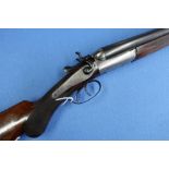 12 bore double barreled top lever hammer shotgun with 30 inch barrels by I Hollis and Son, nitro