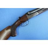 Midland Gun Co 12 bore side by side shotgun with barring action and 30 inch barrels, 14 inch