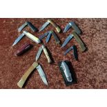 Selection of eleven various assorted vintage and later pocket knives, combination pocket knives