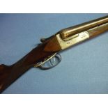 Laranaga 12 bore side by side shotgun with 28 inch barrels, choke 3/4 & 1/4 with 14 3/4 inch