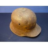 German Military steel helmet with four front mounting holes