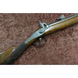 Good example of a Swiss percussion Park Rifle by J M Peter Genève with 25 inch octagonal barrel,
