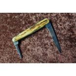 Unusual vintage two bladed pocket knife marked Perth Knife by Westby Leicester, with two piece