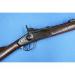 Snider Two Band Volunteer .577 rifle, lock marked with crown 1869 with fixed foresight and
