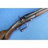 Midland Gun Co under lever opening 12 bore side by side hammer gun, serial no. 82373 (RFD only)