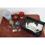 Boxed Bettys 100 Year Centenary tea pot and a selection of various Studio glassware including