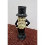 Cast metal Mr Peanut man money box (height 27cm)