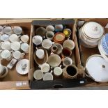 Three boxes of various Victorian and later decorative ceramics, Motto ware and souvenir ware