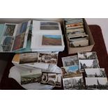 Large selection of various assorted postcards, loose and various albums