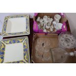 Tiffany style ceramic serving dish and plate, selection of various assorted crested ware and