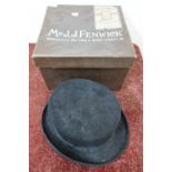 Boxed Hawkins Country Collection Classic head ware black belt riding type hat in a Mr J J Fenwick of