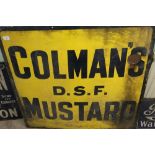 Vintage enamel advertising sign for Colman's D.S.F Mustard (96.5cm x 91.5cm)