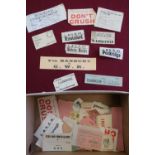 Collection of various luggage labels including LNER Don't Crush, and L and NWR Reserve Compartment