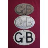 Three alloy AA GB car badges