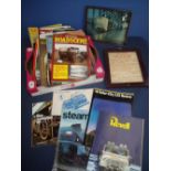 Selection of various Ian Allan publications, magazines etc including Vintage Road Side, framed print