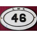 Oval cast metal LMS bridge plate No. 46 (45cm x 29cm)