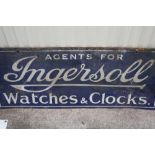 Vintage enamel advertising sign for Ingersoll Watches (71.5cm x 30.5cm)