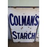 Enamel advertising sign for Colman's Starch (61.5cm x 91.5cm)