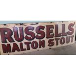 Russell's Maltons Stout enamel advertising sign (183.5cm x 60.5cm)