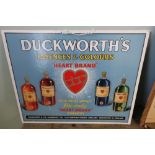 Shop hanging advertising board for Ducksworth's Essences and Colours (44.5cm x 36cm)