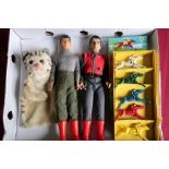 Box set of Escalado horses, two Captain Scarlett action figures on with talking function and a