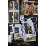 Box containing a quantity of various boxed die-cast vehicles including Corgi, Lledo, Days Gone etc