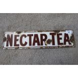 Enamel advertising sign for Nectar Tea (45.5cm x 11.5cm)