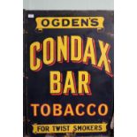 Vintage enamel advertising sign for Ogden's Condax Bar Tobacco (61cm x 91cm)